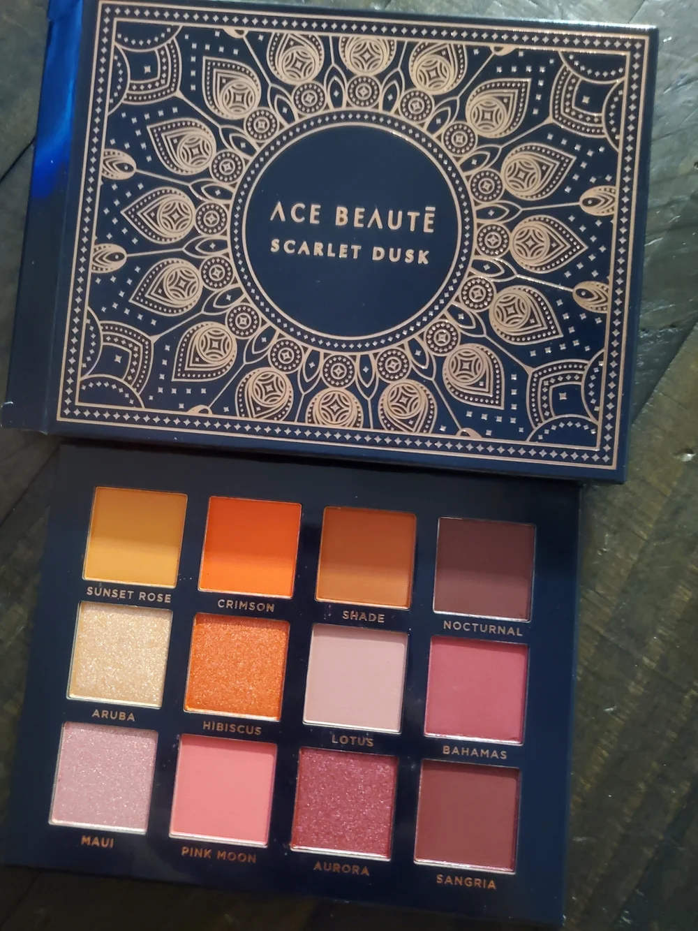 Ace Beauté Scarlet Dusk Eyeshadow Palette - Pink, Orange, Gold, Brown